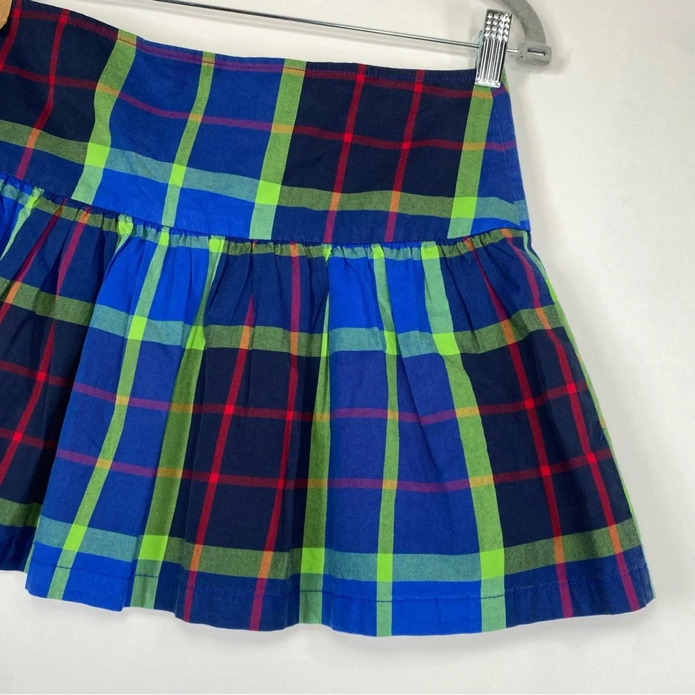 Hollister Y2K School Girl Blue Cotton Plaid Pleated Skirt Size 3 Academia